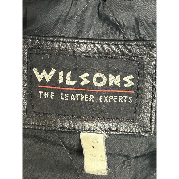 Vtg. WILSONS BLACK LEATHER Motorcycle Jacket SMALL MEN Large Women PUNK Rock 80s - Picture 16 of 16